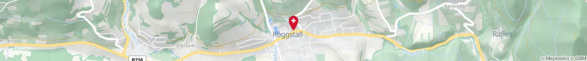 Map representation of the location for Apotheke Zur Mariahilf in 3650 Pöggstall